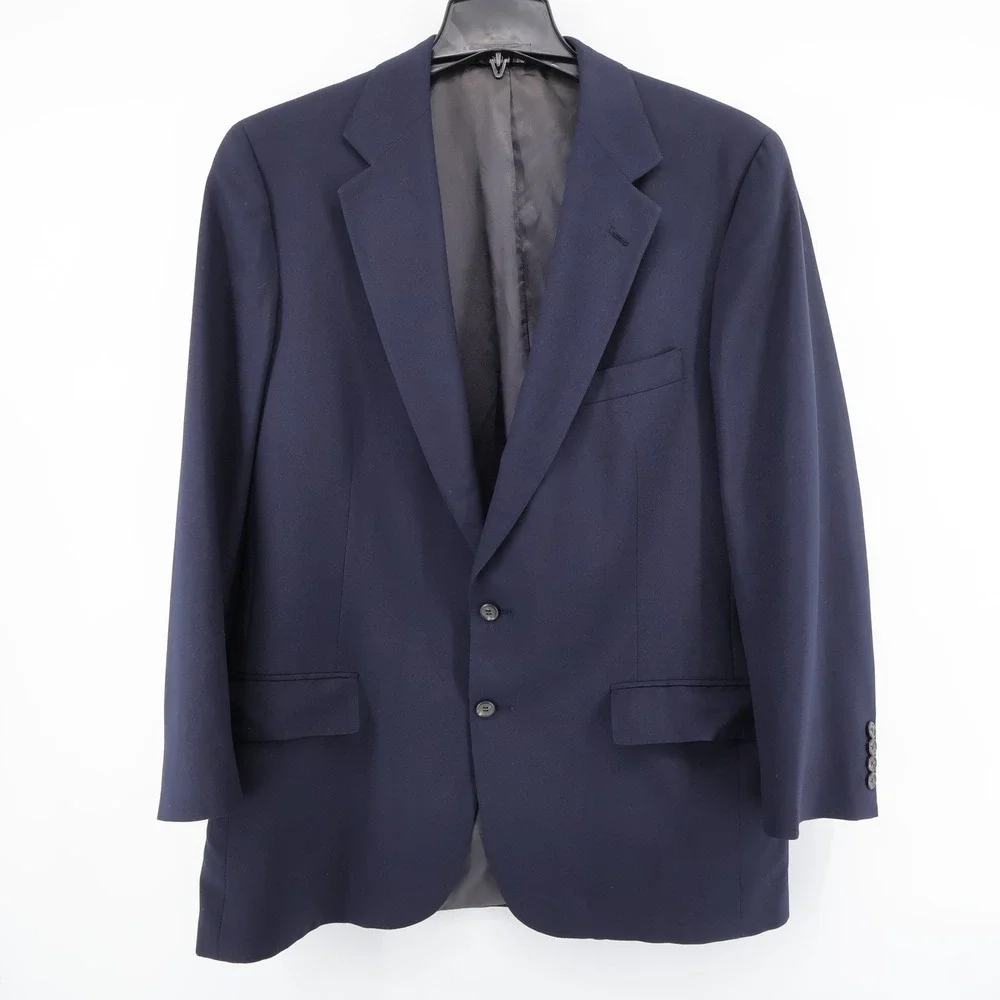 Vintage Polo University Club Ralph Lauren 2 Button Blazer Navy Blue Mens 42R USA